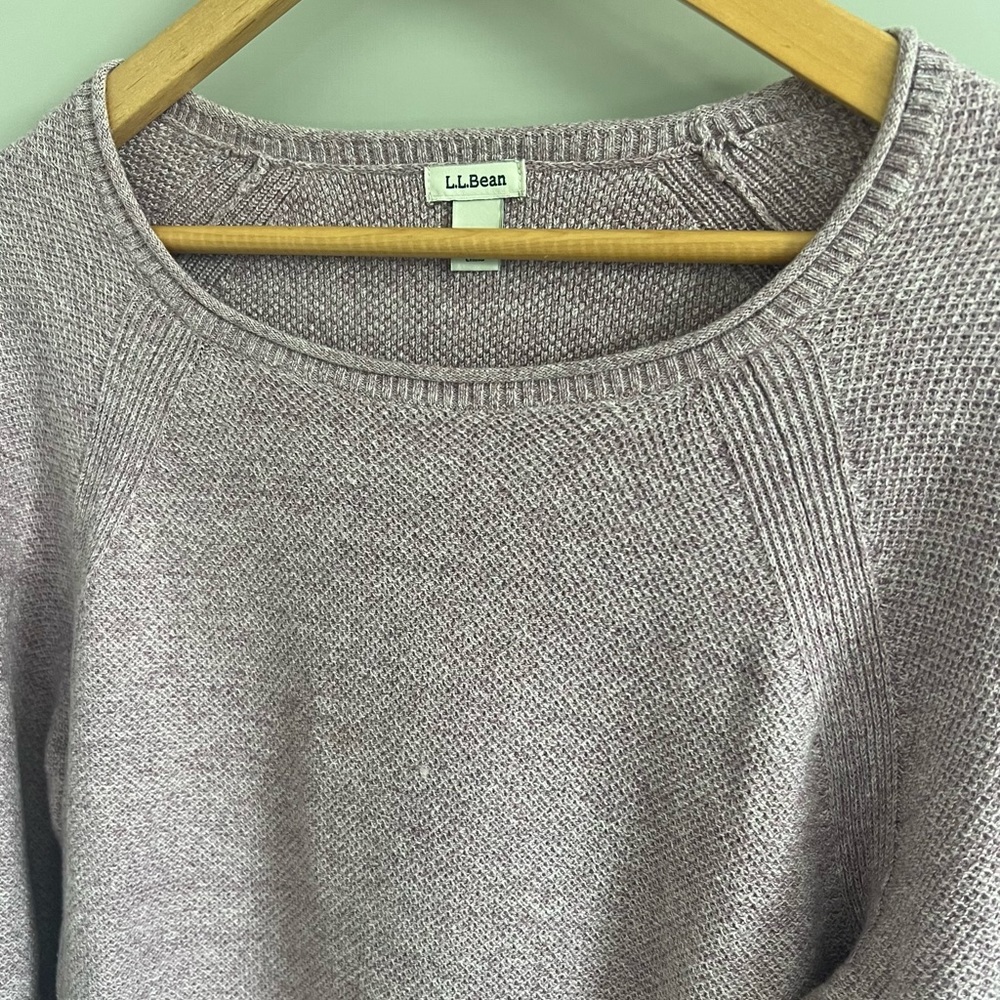 LL Bean Women's Purple Midweight Cotton Slub Rollneck Pullover Sweater Size L